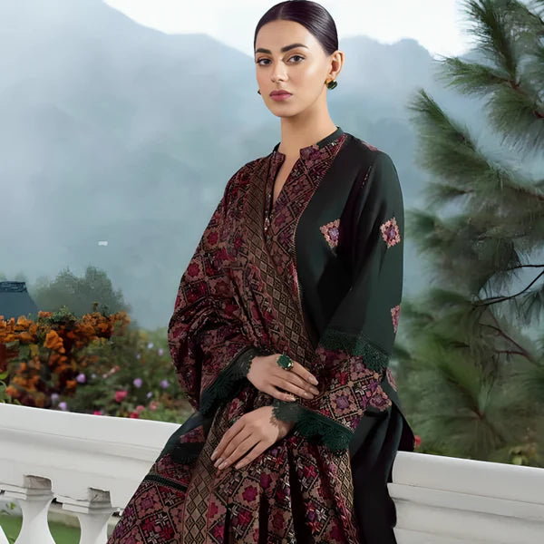 KARANDI 3PC EMBROIDERED DRESS EMBROIDERED SHAWL A 1016